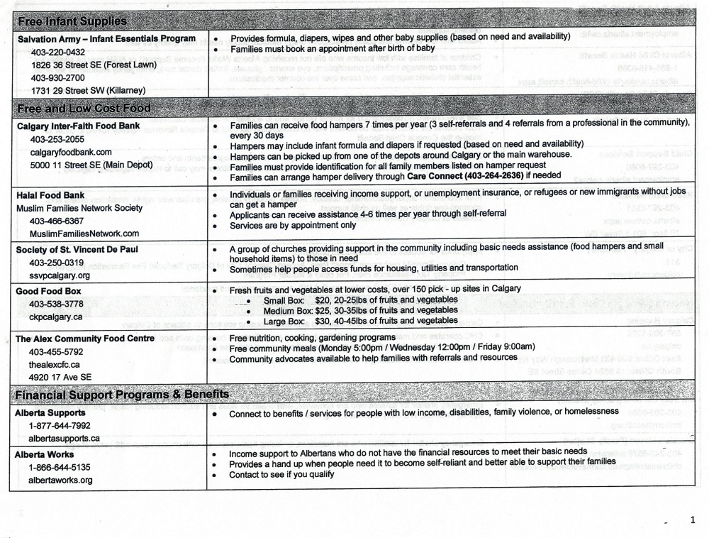 Calgary Resources | Crossroads Community Preschool